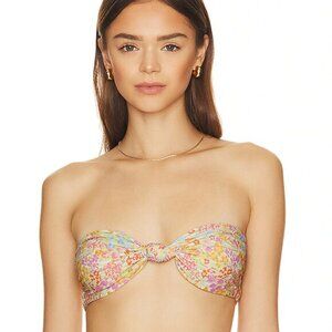 Stone Fox Swim Lele‎ Bandeau Bikini Top in Flower Fields Print XL NWT